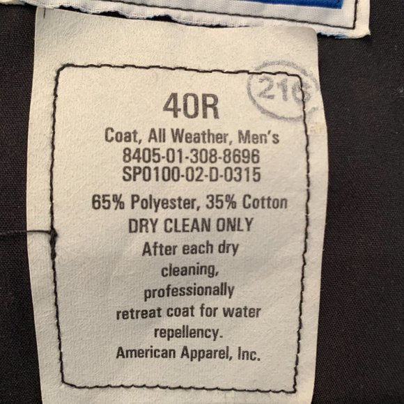 DS CP Garrison Collection men's black trench coat size 40R zip out lining - Picture 15 of 16